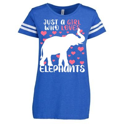 Just A Girl Who Loves Elephants Enza Ladies Jersey Football T-Shirt