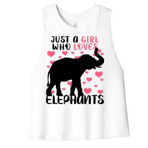 Just A Girl Who Loves Elephants Women's Racerback Cropped Tank