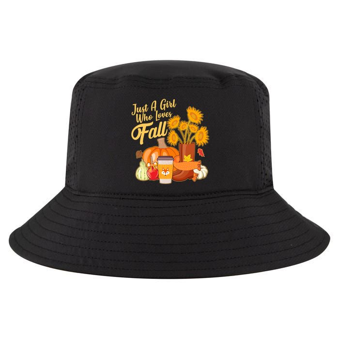 Just A Girl Who Loves Fall Autumn Lover Cool Comfort Performance Bucket Hat
