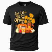 Just A Girl Who Loves Fall Autumn Lover Cooling Performance Crew T-Shirt