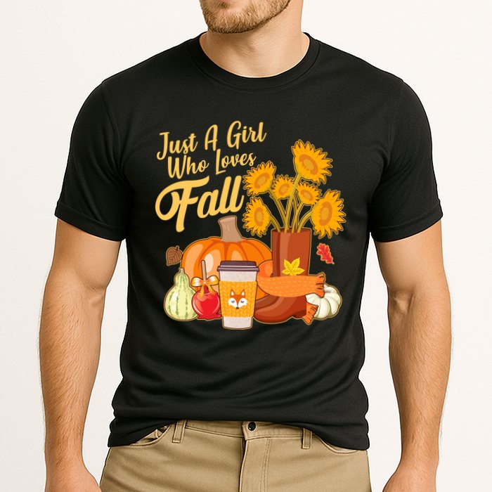 Just A Girl Who Loves Fall Autumn Lover Cooling Performance Crew T-Shirt