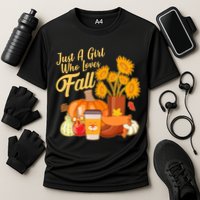 Just A Girl Who Loves Fall Autumn Lover Cooling Performance Crew T-Shirt