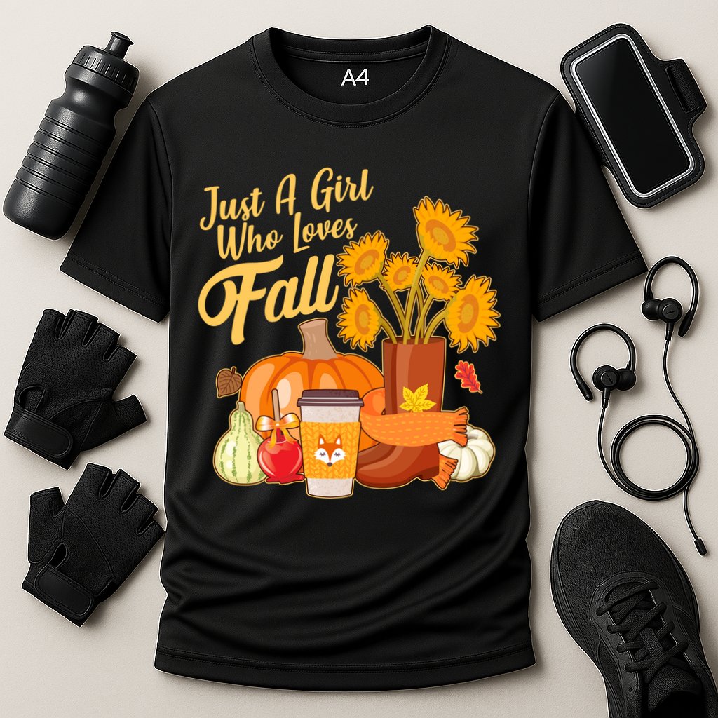 Just A Girl Who Loves Fall Autumn Lover Cooling Performance Crew T-Shirt