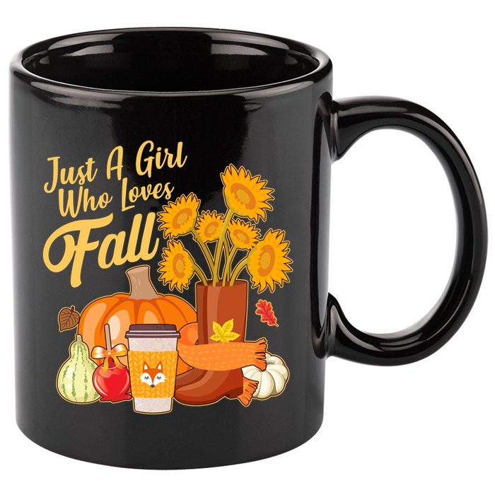 Just A Girl Who Loves Fall Autumn Lover 11oz C Handle Ceramic Mug