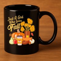 Just A Girl Who Loves Fall Autumn Lover 11oz C Handle Ceramic Mug