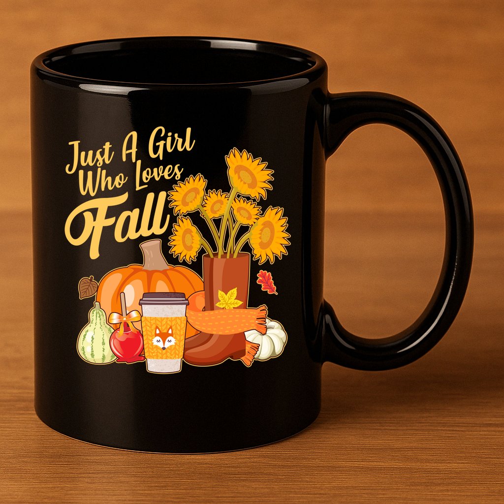 Just A Girl Who Loves Fall Autumn Lover 11oz C Handle Ceramic Mug