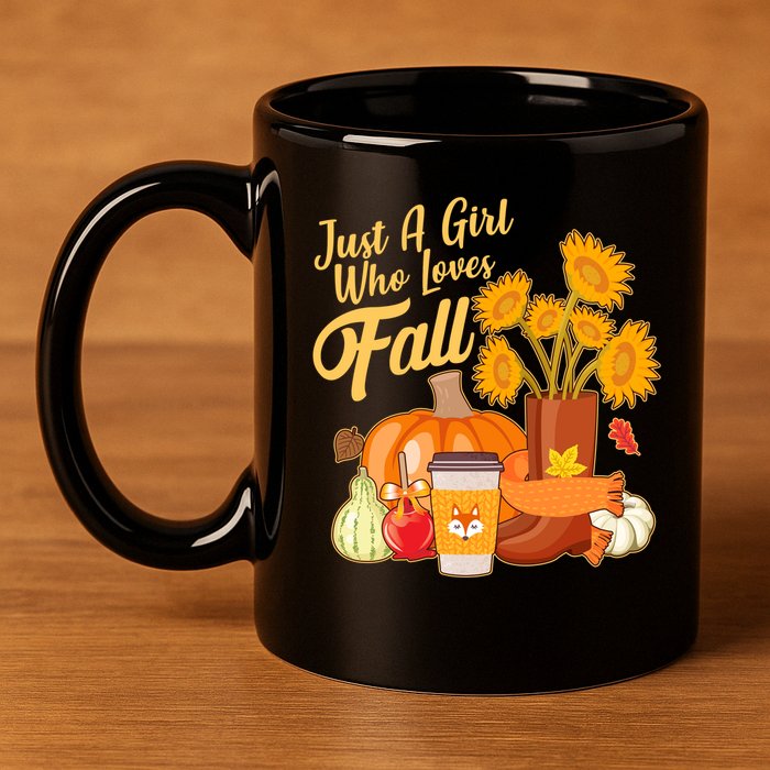 Just A Girl Who Loves Fall Autumn Lover 11oz C Handle Ceramic Mug