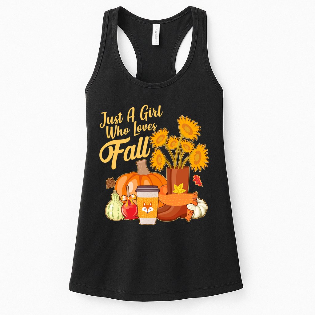 Just A Girl Who Loves Fall Autumn Lover Womens Tank Top