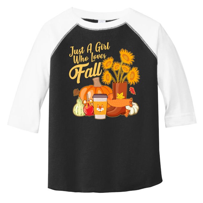 Just A Girl Who Loves Fall Autumn Lover Toddler Fine Jersey T-Shirt