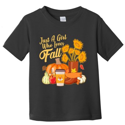 Just A Girl Who Loves Fall Autumn Lover Toddler T-Shirt