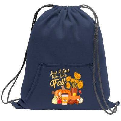 Just A Girl Who Loves Fall Autumn Lover Sweatshirt Cinch Pack Bag