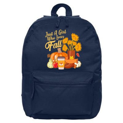 Just A Girl Who Loves Fall Autumn Lover 16 in Basic Backpack