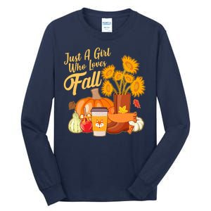 Just A Girl Who Loves Fall Autumn Lover Tall Long Sleeve T-Shirt