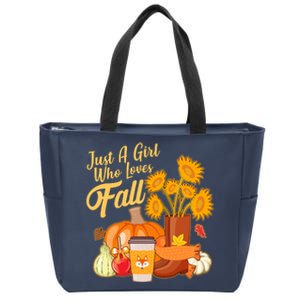 Just A Girl Who Loves Fall Autumn Lover Zip Tote Bag