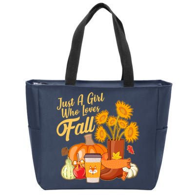 Just A Girl Who Loves Fall Autumn Lover Zip Tote Bag