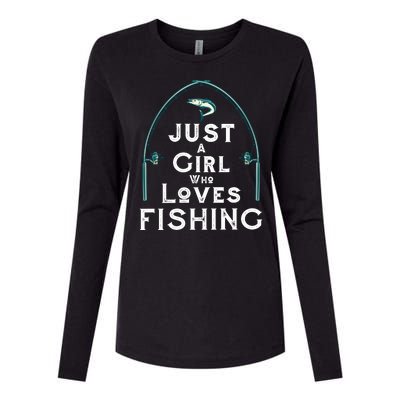 Just A Girl Who Loves Fishing Womens Cotton Relaxed Long Sleeve T-Shirt