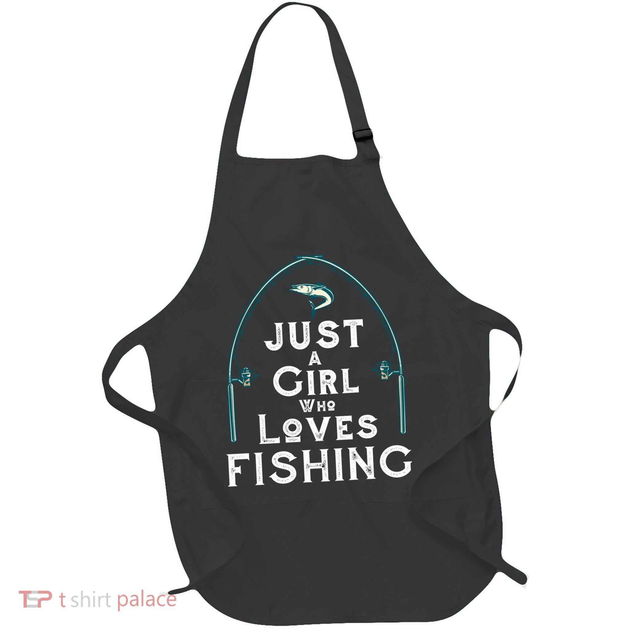 Just A Girl Who Loves Fishing Full-Length Apron With Pockets