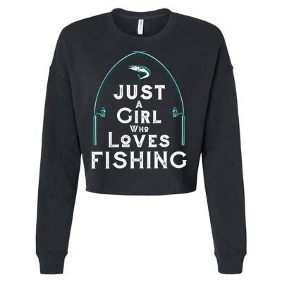 Just A Girl Who Loves Fishing Cropped Pullover Crew