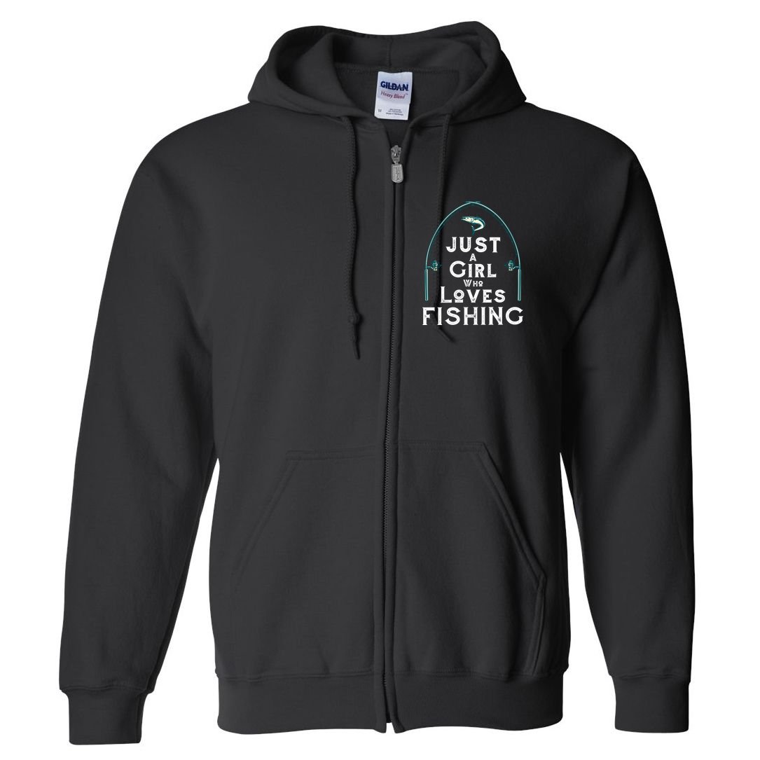 Just A Girl Who Loves Fishing Full Zip Hoodie