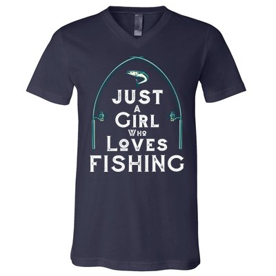 Just A Girl Who Loves Fishing V-Neck T-Shirt