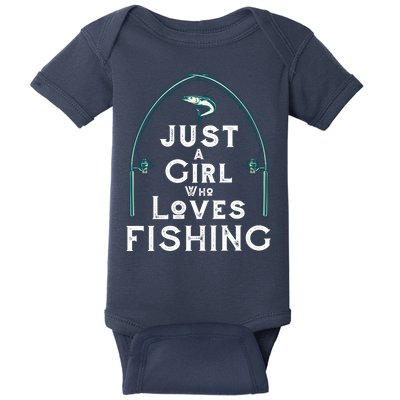 Just A Girl Who Loves Fishing Baby Bodysuit