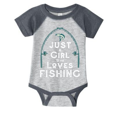 Just A Girl Who Loves Fishing Infant Baby Jersey Bodysuit