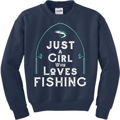 Just A Girl Who Loves Fishing Kids Sweatshirt