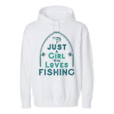 Just A Girl Who Loves Fishing Garment-Dyed Fleece Hoodie