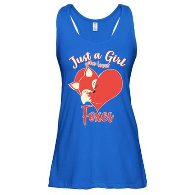 Just A Girl Who Loves Foxes Ladies Essential Flowy Tank
