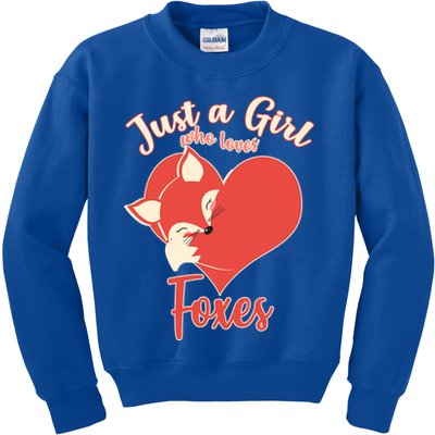 Just A Girl Who Loves Foxes Kids Sweatshirt