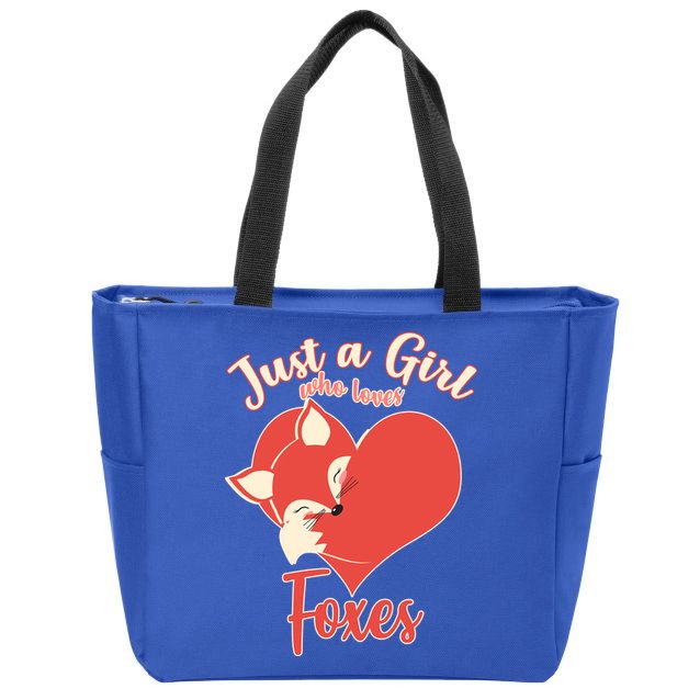Just A Girl Who Loves Foxes Zip Tote Bag