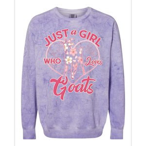 Just A Girl Who Loves Goats Colorblast Crewneck Sweatshirt