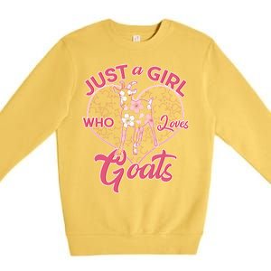 Just A Girl Who Loves Goats Premium Crewneck Sweatshirt