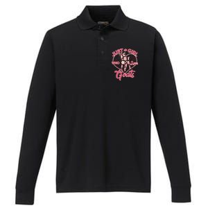 Just A Girl Who Loves Goats Performance Long Sleeve Polo