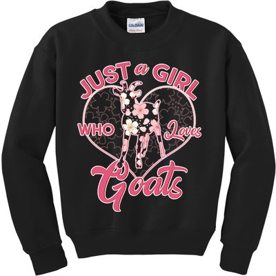 Just A Girl Who Loves Goats Kids Sweatshirt