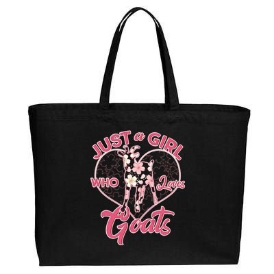 Just A Girl Who Loves Goats Cotton Canvas Jumbo Tote