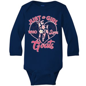 Just A Girl Who Loves Goats Baby Long Sleeve Bodysuit