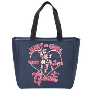 Just A Girl Who Loves Goats Zip Tote Bag