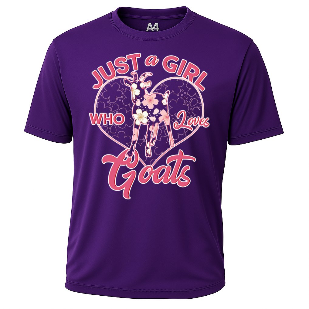 Just A Girl Who Loves Goats Cooling Performance Crew T-Shirt