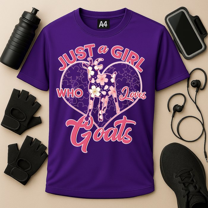 Just A Girl Who Loves Goats Cooling Performance Crew T-Shirt