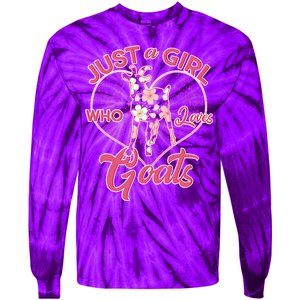 Just A Girl Who Loves Goats Tie-Dye Long Sleeve Shirt