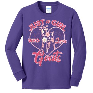 Just A Girl Who Loves Goats Kids Long Sleeve Shirt