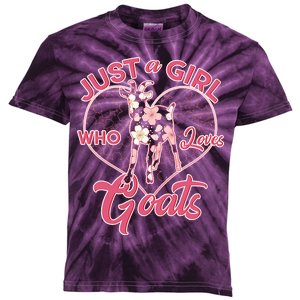 Just A Girl Who Loves Goats Kids Tie-Dye T-Shirt