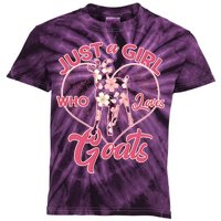 Just A Girl Who Loves Goats Kids Tie-Dye T-Shirt