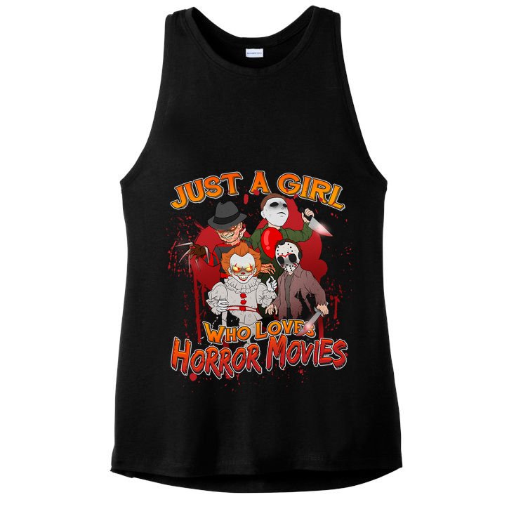 Just A Girl Who Loves Horror Movies Ladies PosiCharge Tri-Blend Wicking Tank