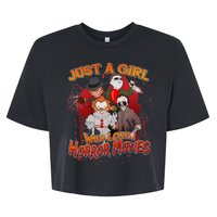 Just A Girl Who Loves Horror Movies Bella+Canvas Jersey Crop Tee