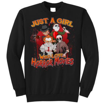 Just A Girl Who Loves Horror Movies Tall Sweatshirt