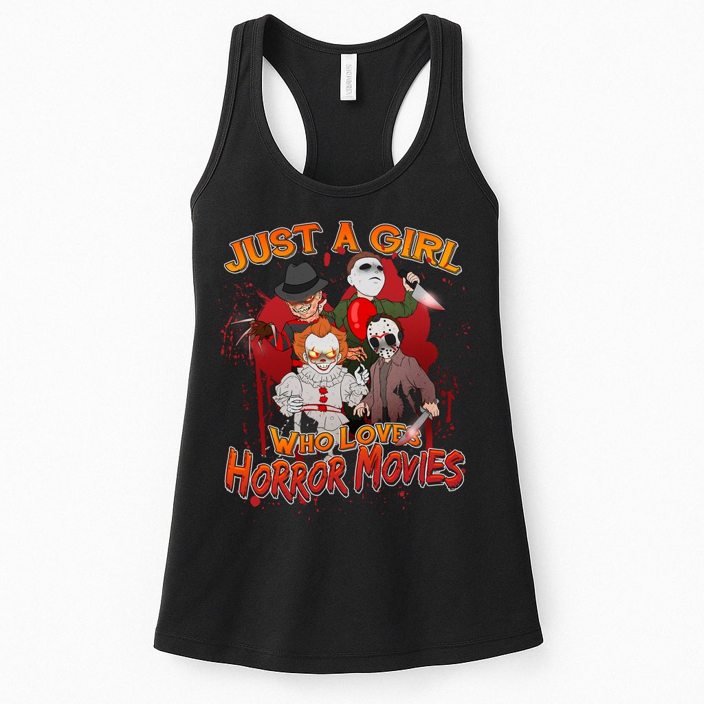 Just A Girl Who Loves Horror Movies Womens Tank Top