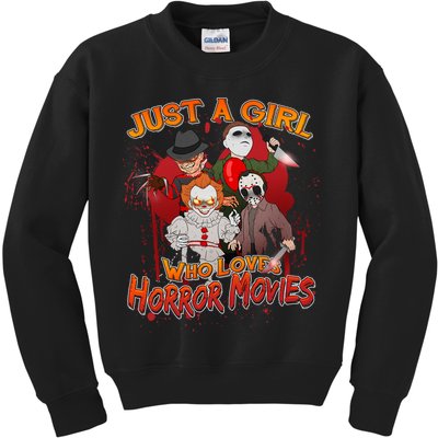 Just A Girl Who Loves Horror Movies Kids Sweatshirt