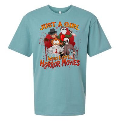 Just A Girl Who Loves Horror Movies Sueded Cloud Jersey T-Shirt